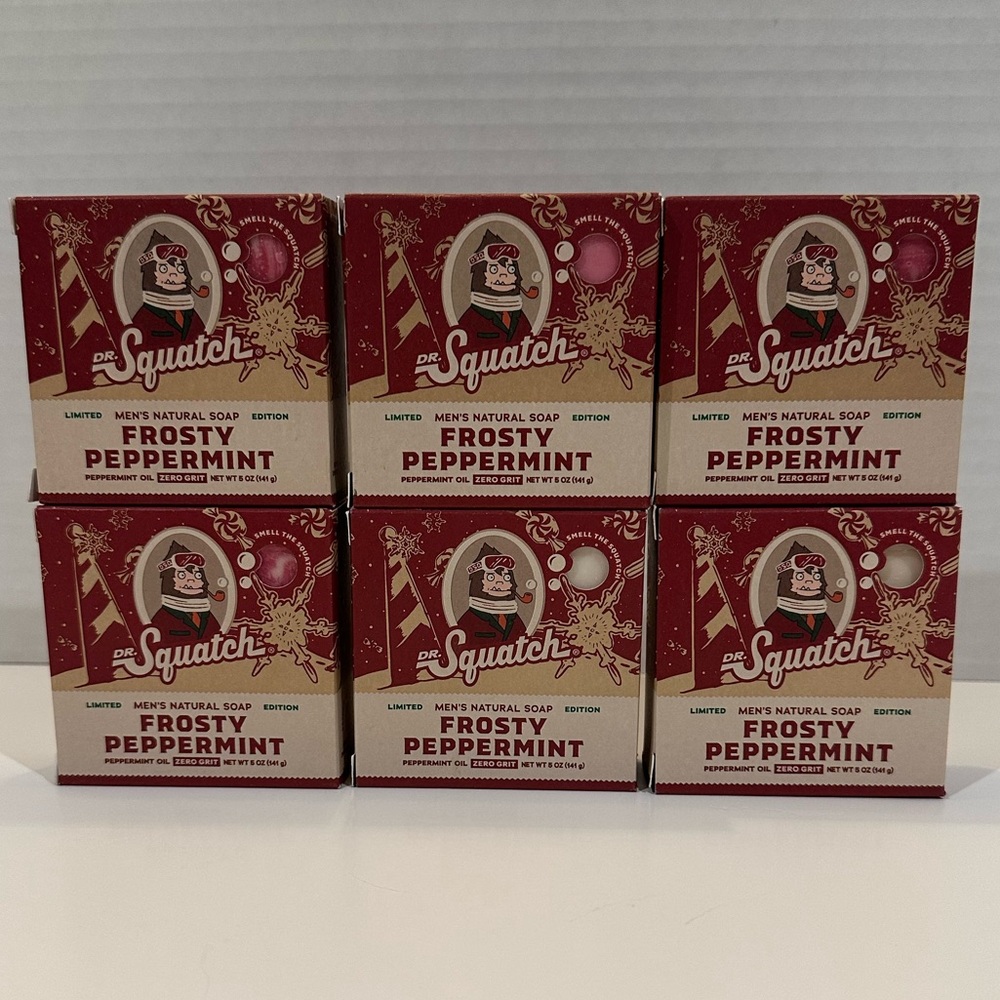 6 Bars Dr Squatch Limited Edition Men's Natural Soap Frosty Peppermint